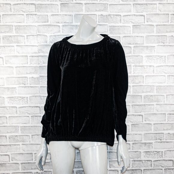 Zero + Maria Cornejo Women's Ruched Bubble Top in velvet Black size 2 - Picture 1 of 8